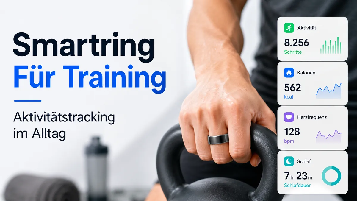 Fitness-Smartring mit Trainings- und Aktivitätswerten während des Sports