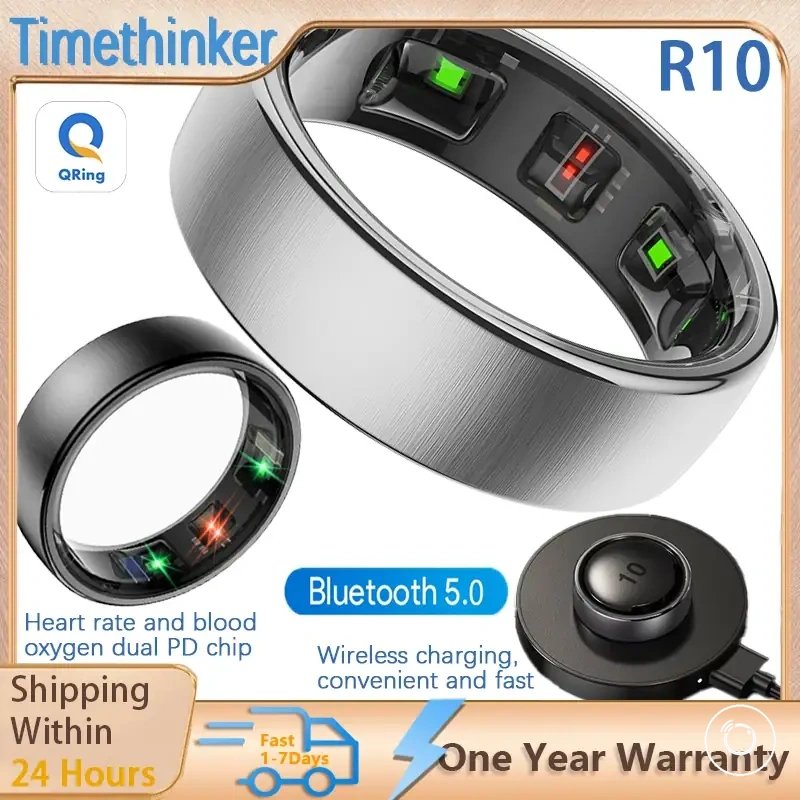 R10 waterproof smart ring for health, sleep, and multi-sport tracking