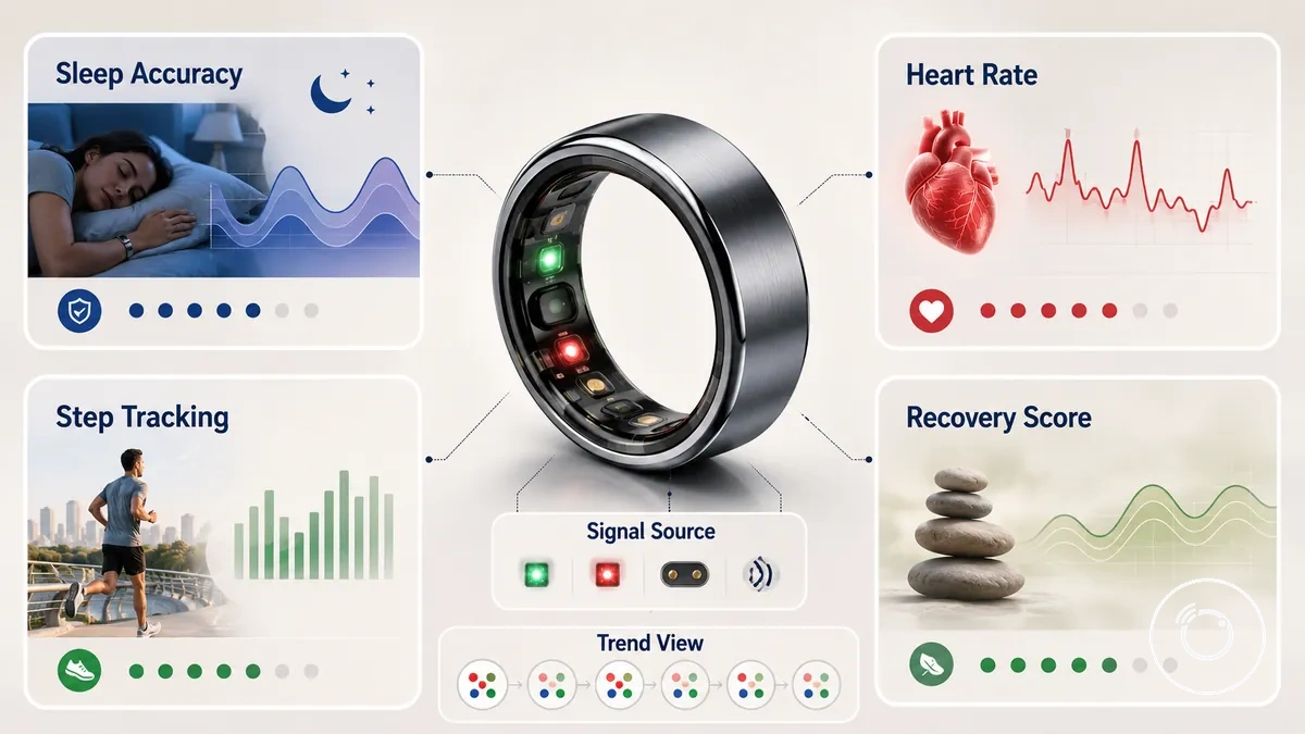 Comparison of fitness smart ring accuracy across core health metrics