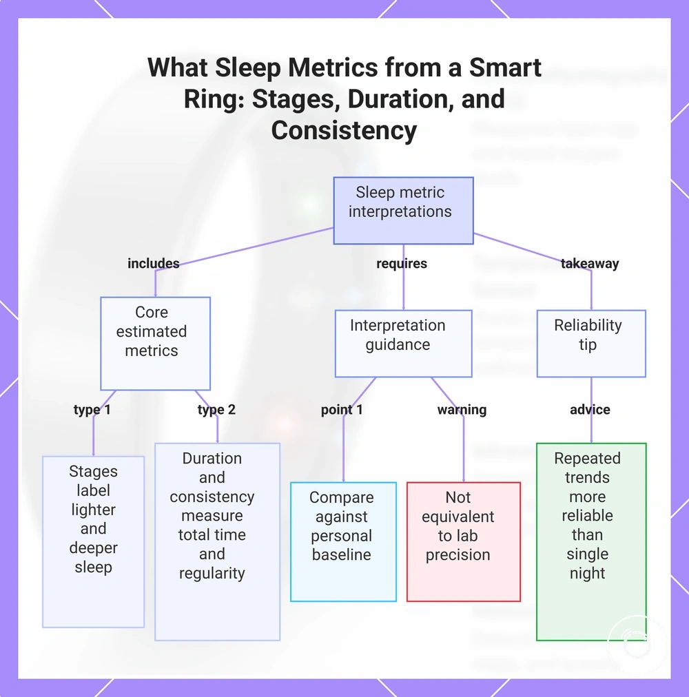 What Sleep Metrics from a Smart Ring: Stages, Duration, and Consistency