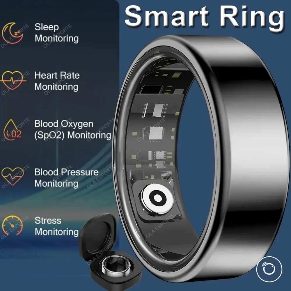 Anillo inteligente resistente al agua para presión arterial, ritmo cardiaco, sueño y modo multideporte