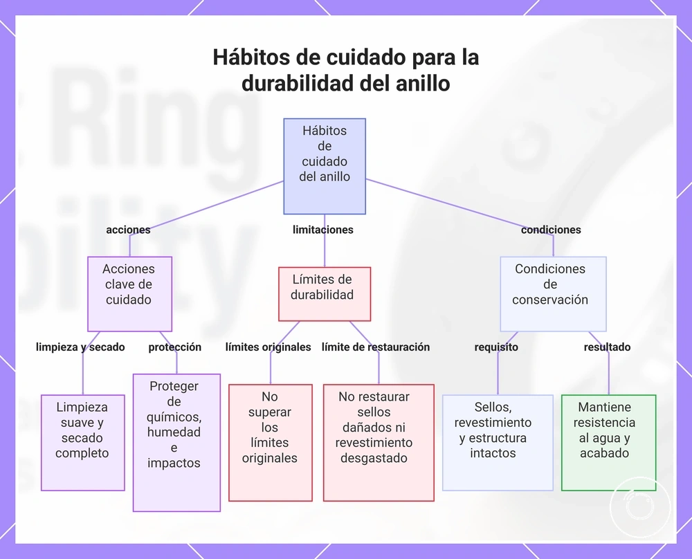 Hábitos de cuidado para la durabilidad del anillo