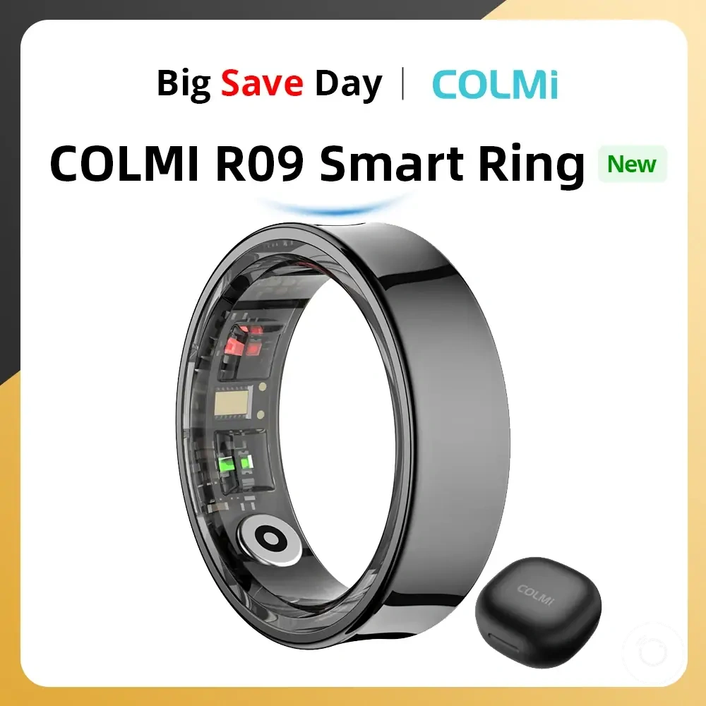 Bague connectée R09 avec boîtier de charge pour température corporelle, santé et suivi du sommeil