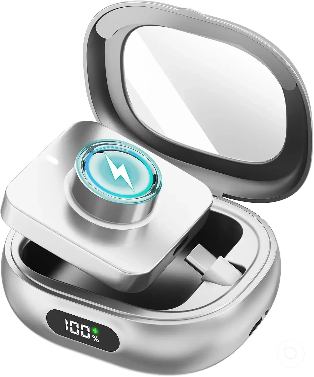 Boîtier de charge portable pour bague connectée avec port de charge magnétique pour bagues fitness compatibles