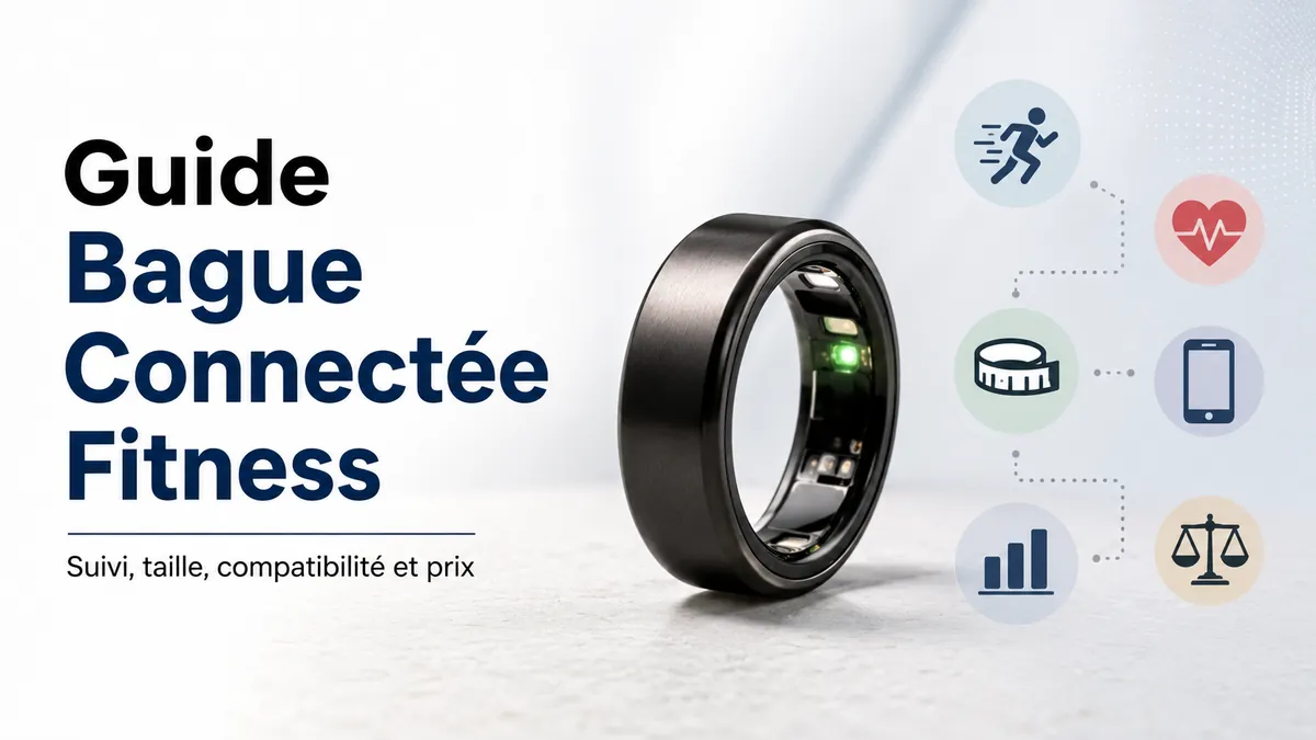 Bague connectée fitness présentée comme objet connecté compact pour le suivi de la santé et de l’activité