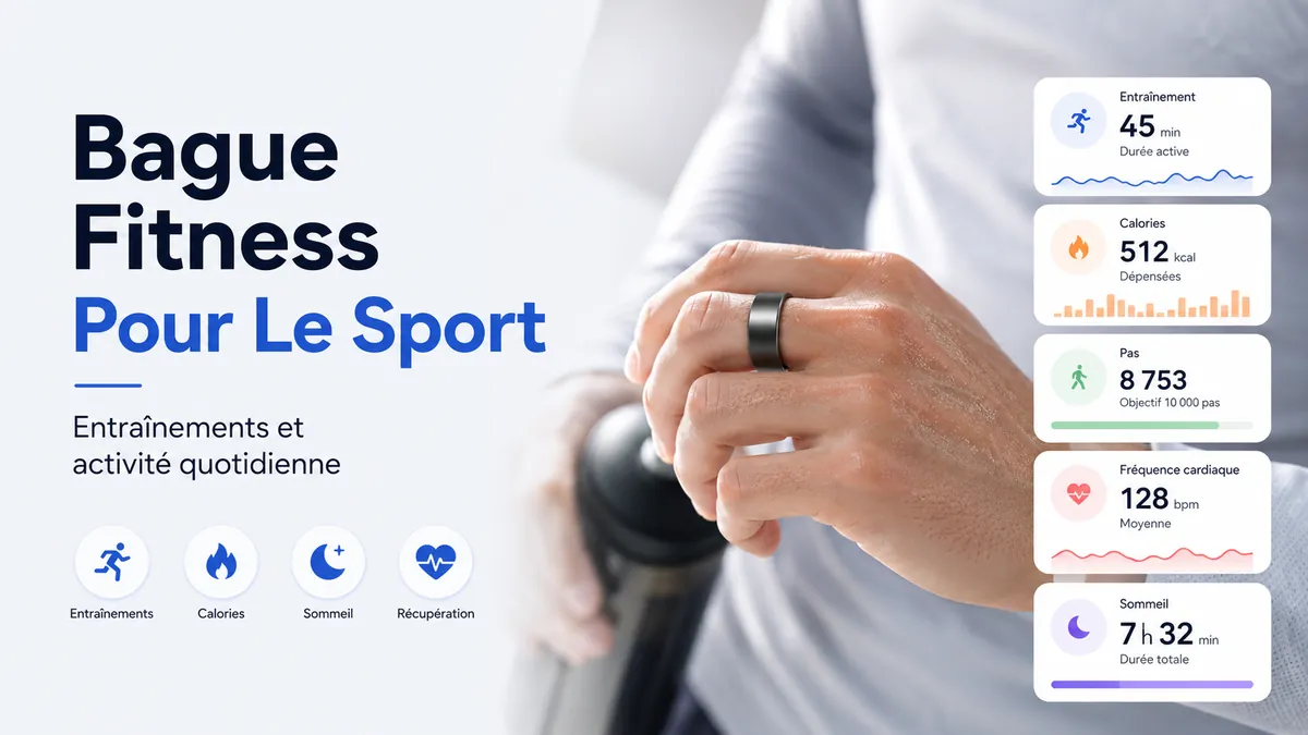 Bague connectée fitness suivant les entraînements et les mesures d’activité quotidienne pendant l’exercice