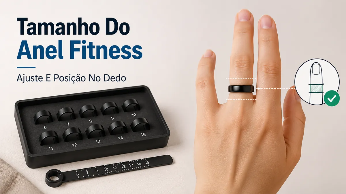 Kit de medição e posição no dedo para ajustar um anel inteligente fitness