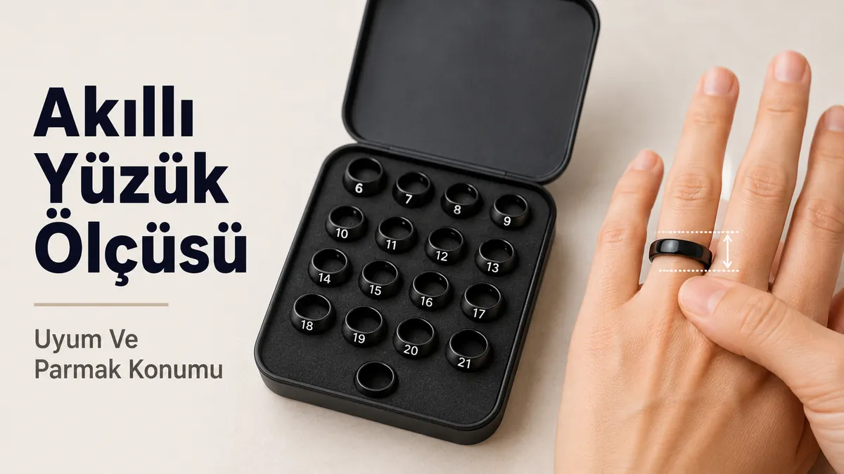 Rahat uyum için fitness akıllı yüzük ölçü kiti ve parmak konumu
